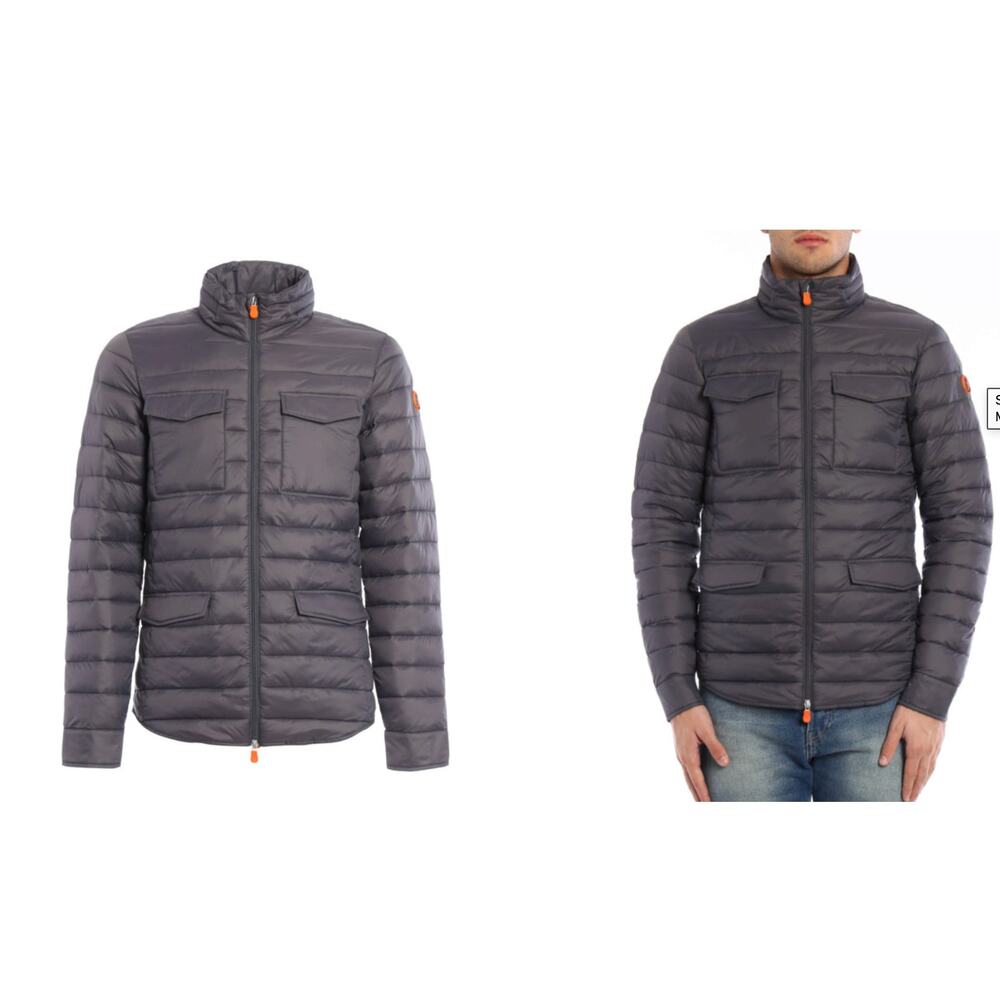 Save The Duck Ultra Light Puffer Jacket Men XL Gray Vegan PLUMTECH Packable